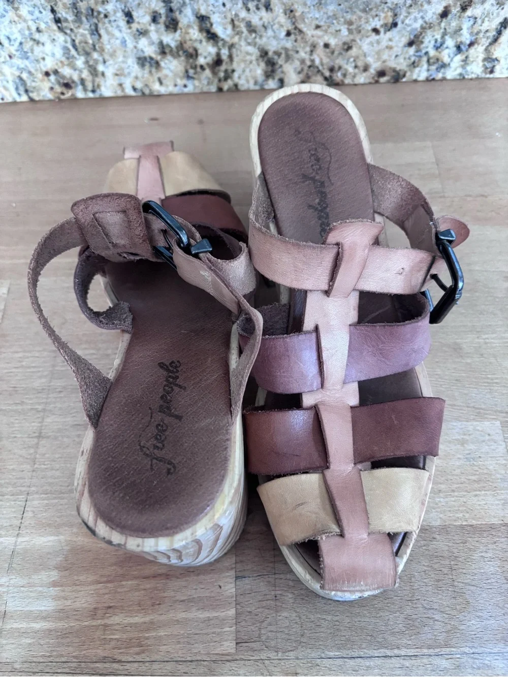 Free People Bellevue Leather Platform Clogs